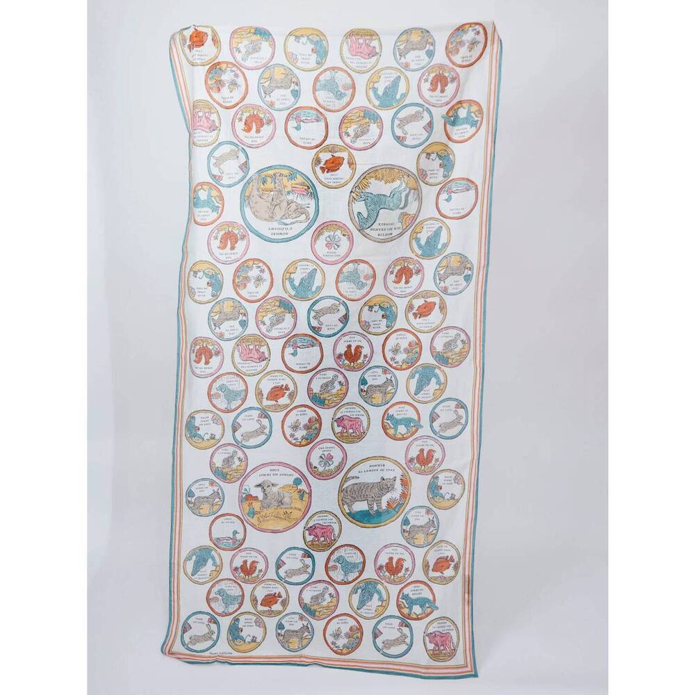 NEW INOUI EDITIONS women's etole 100 chance scarf in blanc/ white
